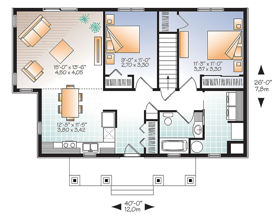 Floor Plan First Story of Contemporary Plan #126-1869