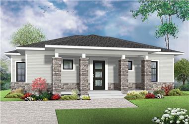 2-Bedroom, 1007 Sq Ft Contemporary House Plan - 126-1869 - Front Exterior
