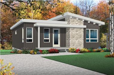 4-Bedroom, 2064 Sq Ft Contemporary House Plan - 126-1870 - Front Exterior