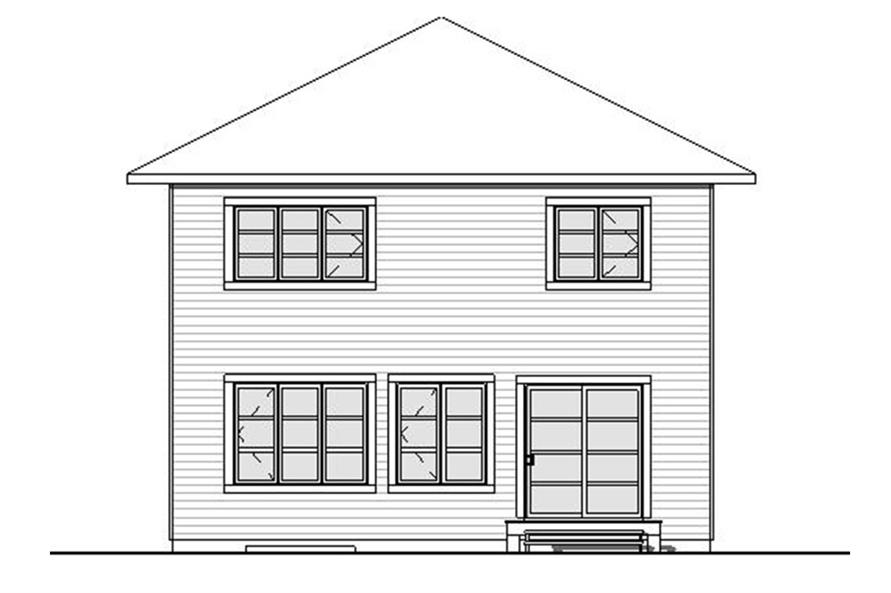 Home Plan Rear Elevation of this 3-Bedroom,1680 Sq Ft Plan -126-1879