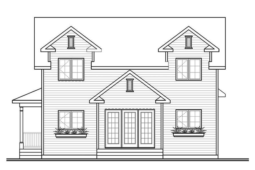 Home Plan Rear Elevation of this 3-Bedroom,1616 Sq Ft Plan -126-1883