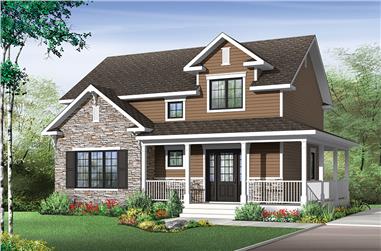 3-Bedroom, 1616 Sq Ft Country House Plan - 126-1883 - Front Exterior