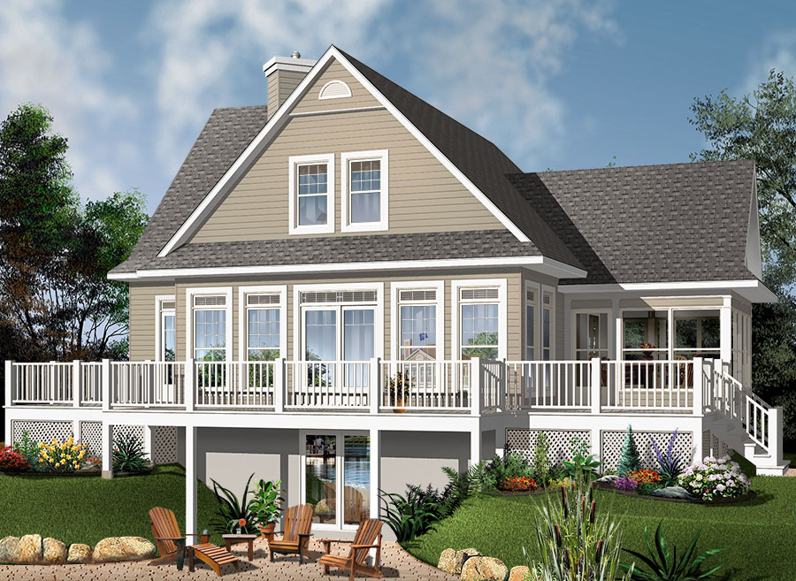 Rear View of this 4-Bedroom, 2416 Sq Ft Plan - 126-1889