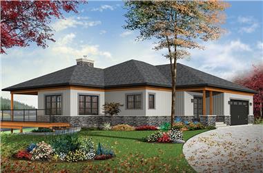 4-Bedroom, 2890 Sq Ft Contemporary Home Plan - 126-1891 - Main Exterior