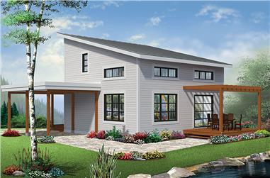 2-Bedroom, 1200 Sq Ft Contemporary Home Plan - 126-1892 - Main Exterior
