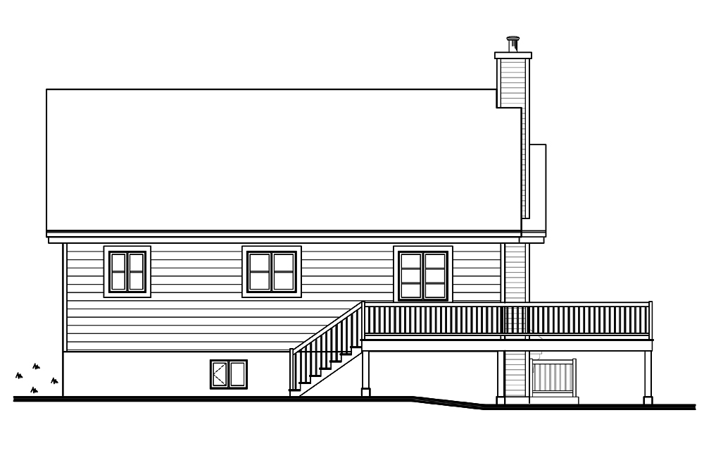 Home Plan Rear Elevation of this 3-Bedroom,2134 Sq Ft Plan -126-1895