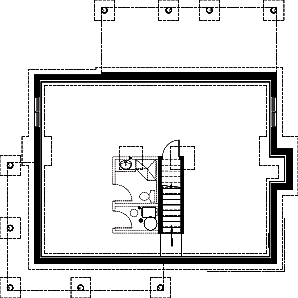 Floor Plan Basement of Country Plan #126-1899