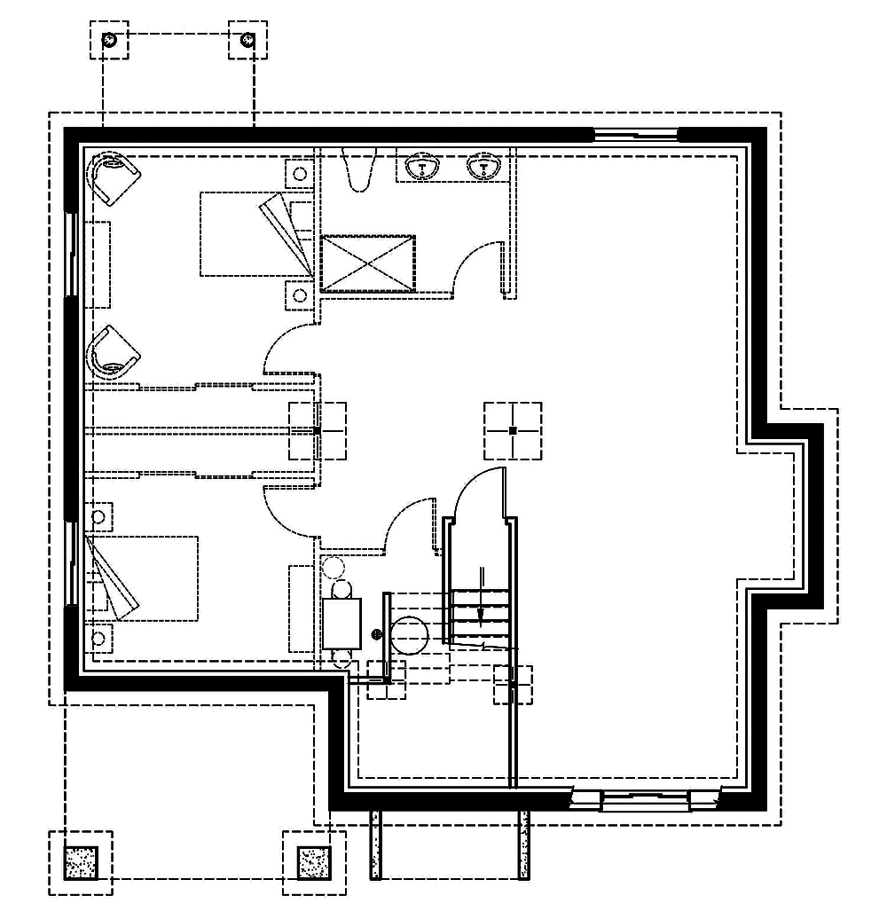 Floor Plan Basement of Contemporary Plan #126-1907