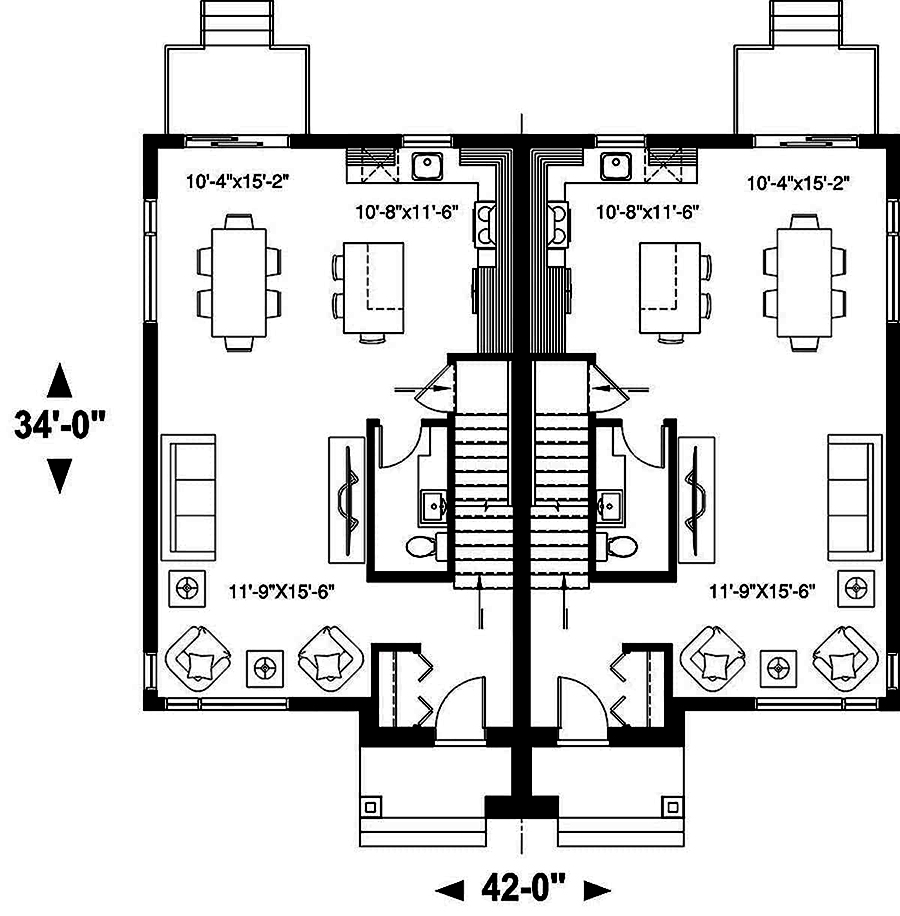 Floor Plan First Story of Contemporary Plan #126-1910