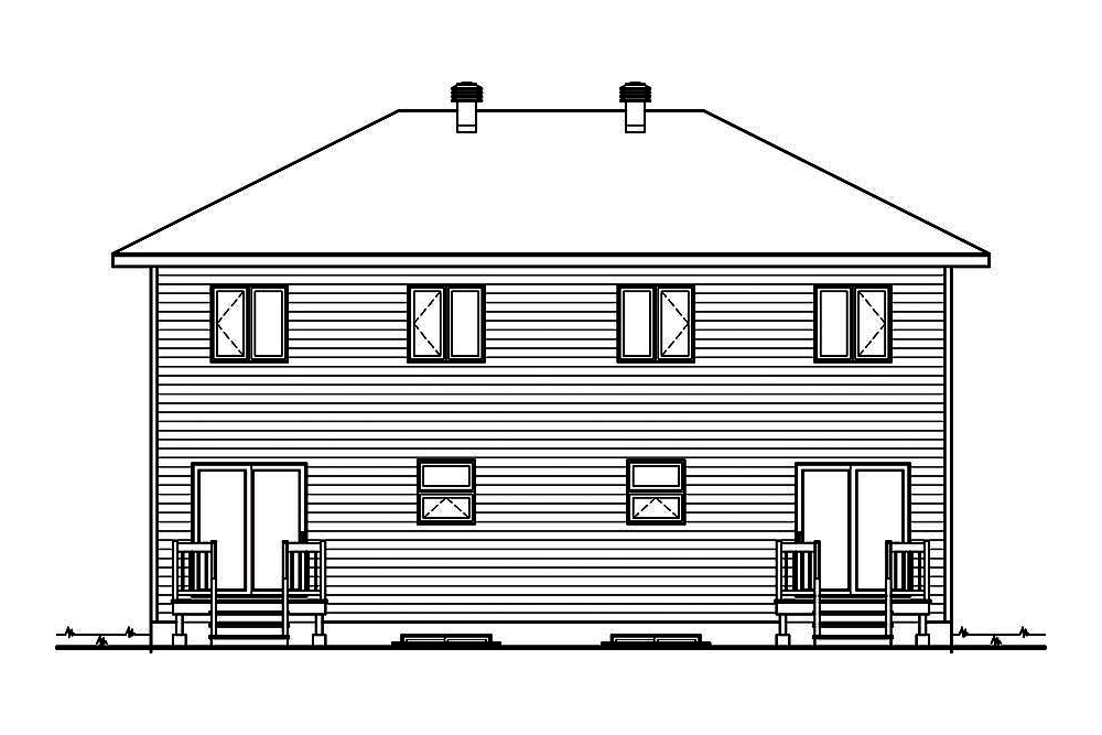 Home Plan Rear Elevation of this 6-Bedroom,2760 Sq Ft Plan -126-1910