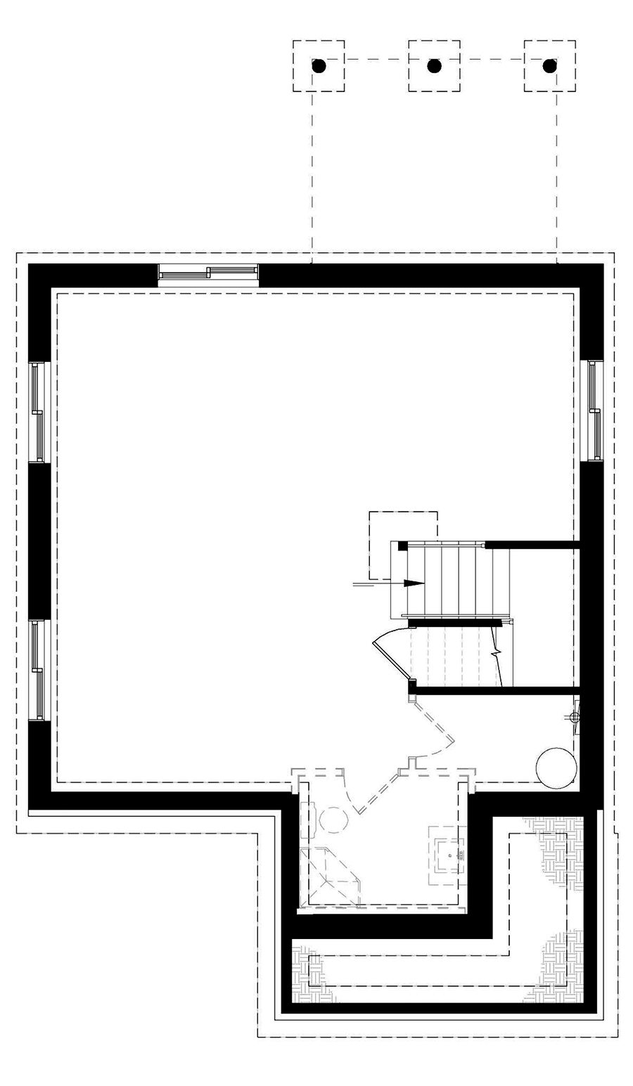 Floor Plan Basement of Contemporary Plan #126-1912