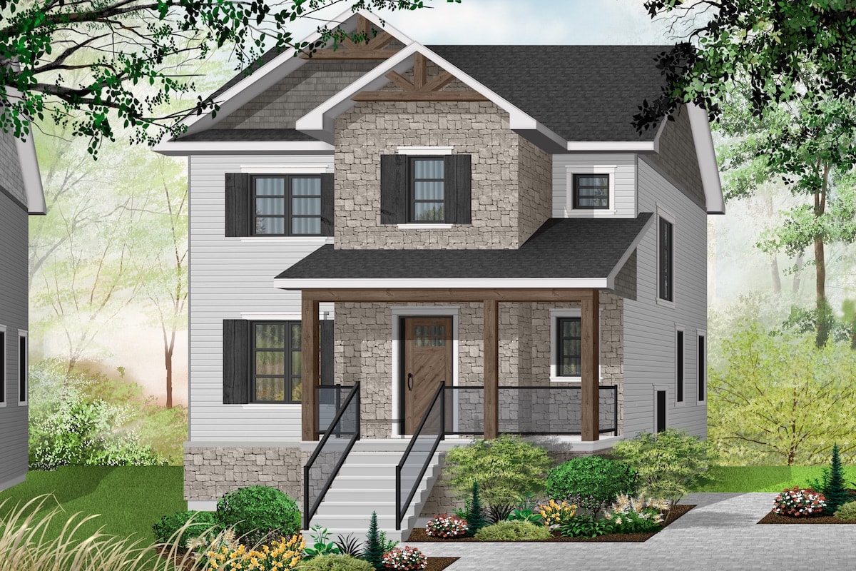 Front View of this 3-Bedroom, 1652 Sq Ft Plan - 126-1912