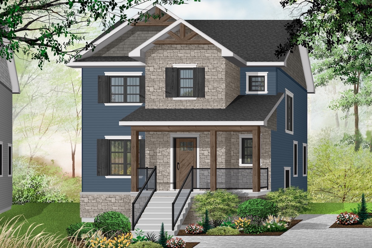 Front View of this 3-Bedroom, 1652 Sq Ft Plan - 126-1912