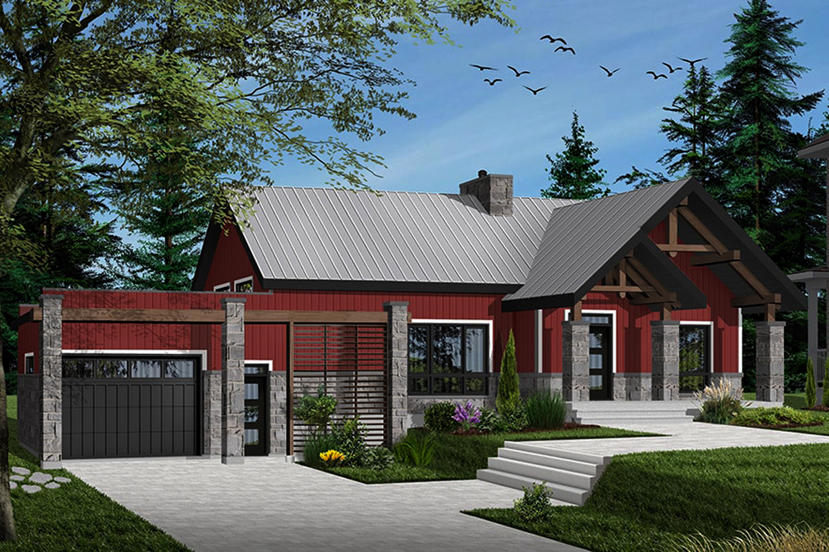 Front View of this 3-Bedroom, 1604 Sq Ft Plan - 126-1916