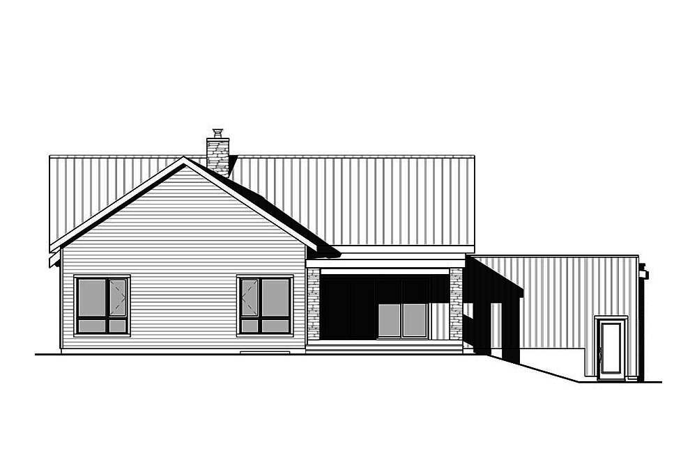 Home Plan Rear Elevation of this 3-Bedroom,1604 Sq Ft Plan -126-1916
