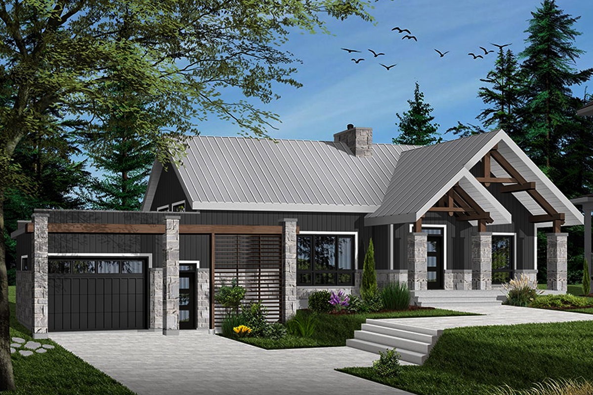 Contemporary home plan (ThePlanCollection: House Plan #126-1916)