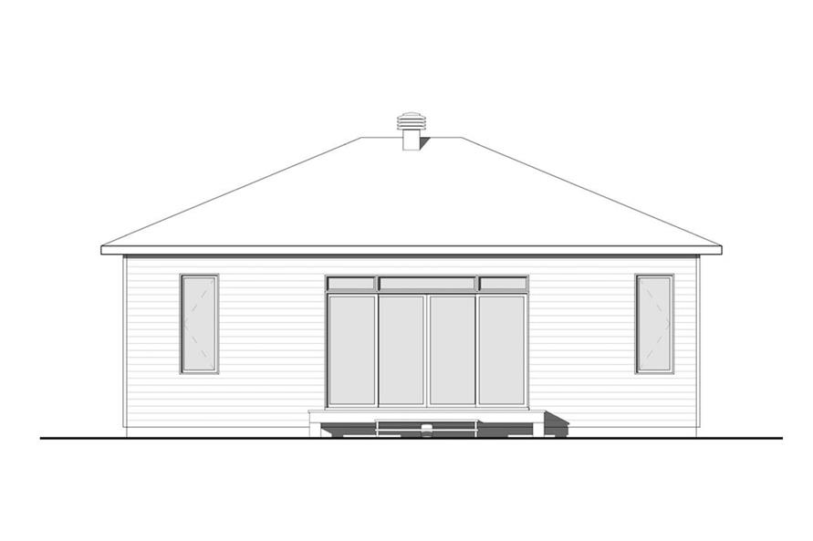 Home Plan Rear Elevation of this 3-Bedroom,1178 Sq Ft Plan -126-1917