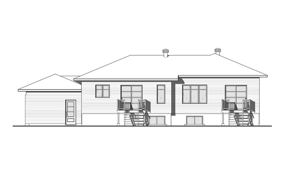 Home Plan Rear Elevation of this 3-Bedroom,3568 Sq Ft Plan -126-1918