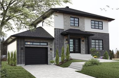 3-Bedroom, 1700 Sq Ft Contemporary House Plan - 126-1922 - Front Exterior