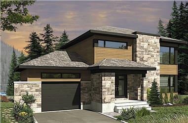 4-Bedroom, 2614 Sq Ft Contemporary Home Plan - 126-1923 - Main Exterior