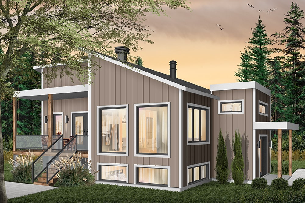 Side View of this 1-Bedroom, 1141 Sq Ft Plan - 126-1930