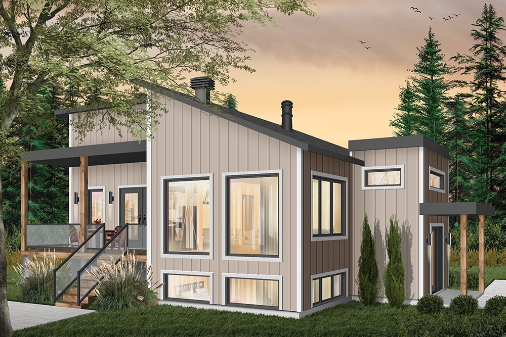 Side View of this 1-Bedroom, 1141 Sq Ft Plan - 126-1930