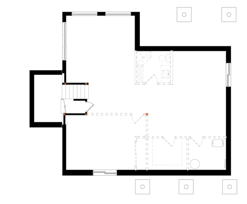 Floor Plan Basement of Modern Plan #126-1930