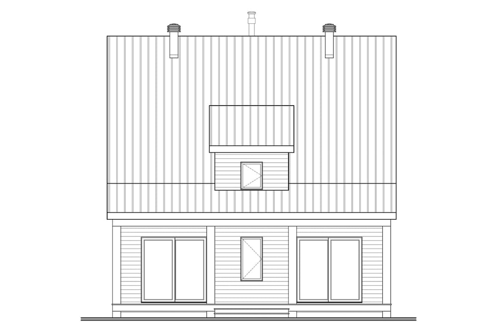 Home Plan Rear Elevation of this 3-Bedroom,1824 Sq Ft Plan -126-1934