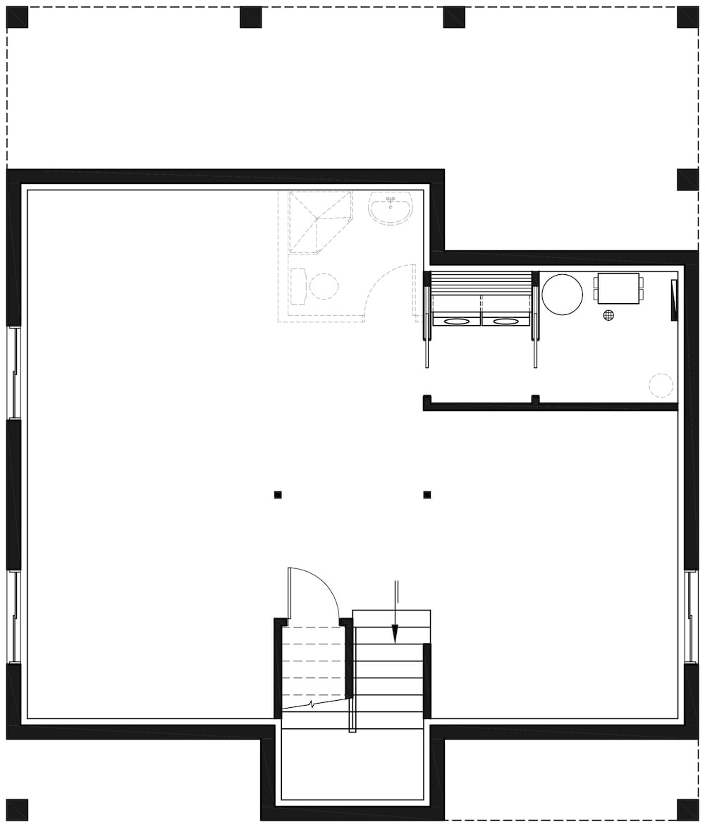 Floor Plan Basement of Contemporary Plan #126-1934