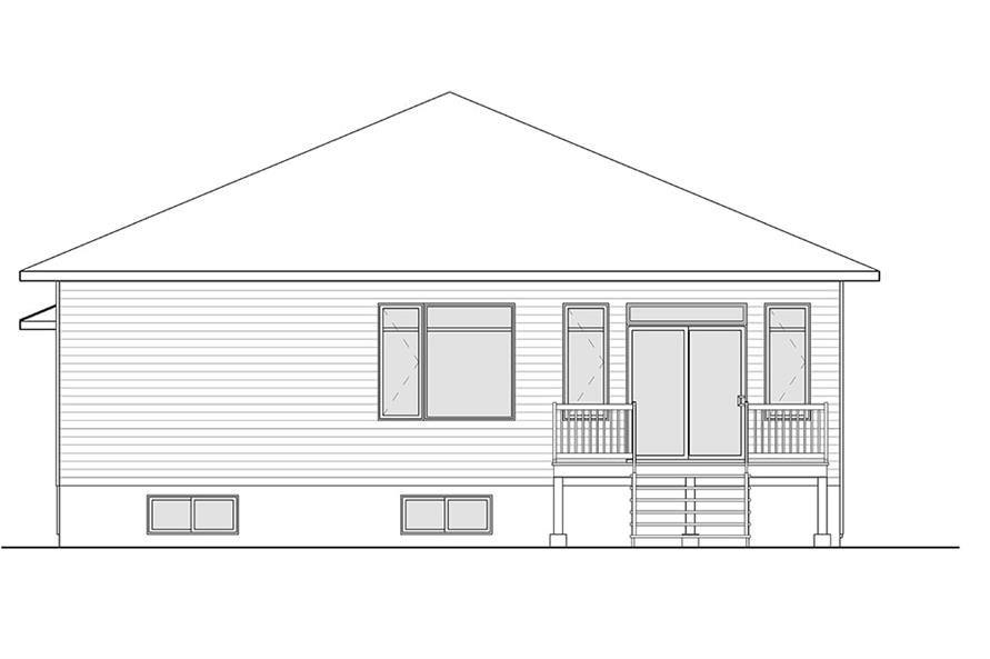 Home Plan Rear Elevation of this 3-Bedroom,1590 Sq Ft Plan -126-1943