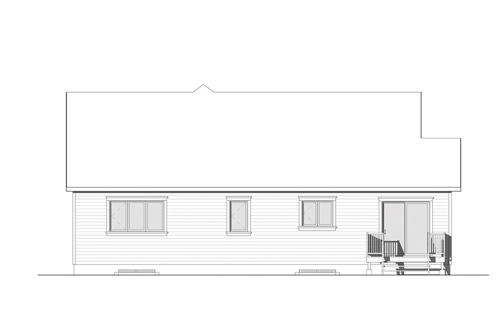 Home Plan Rear Elevation of this 3-Bedroom,1631 Sq Ft Plan -126-1946