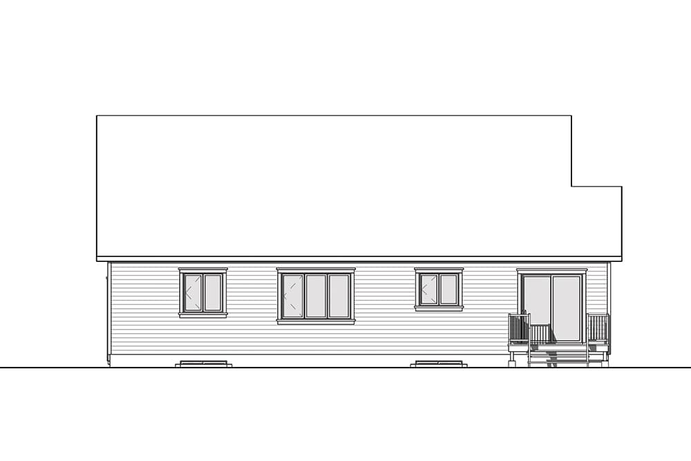 Home Plan Rear Elevation of this 3-Bedroom,1738 Sq Ft Plan -126-1947