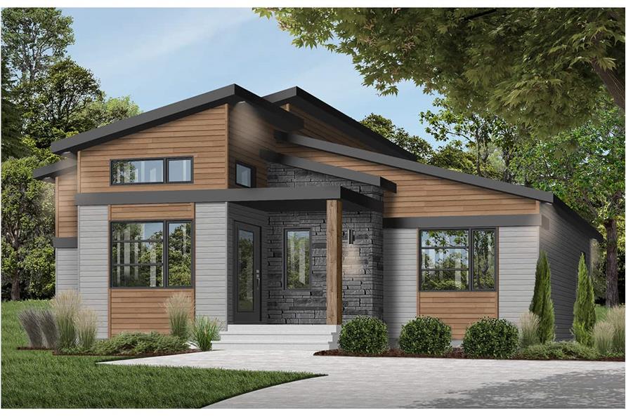1-Bedroom, 1212 Sq Ft Contemporary House - Plan #126-1966 - Front Exterior