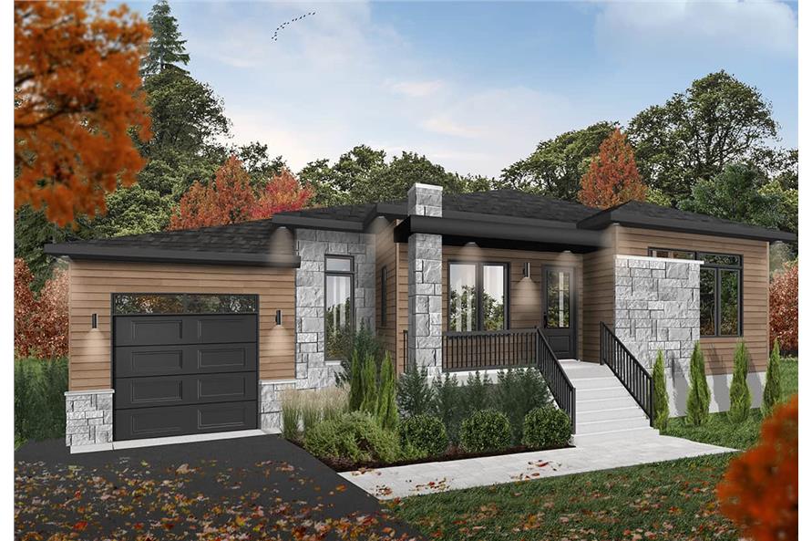 Contemporary House - 2 Bedrms, 1 Baths - 1187 Sq Ft - Plan #126-1980