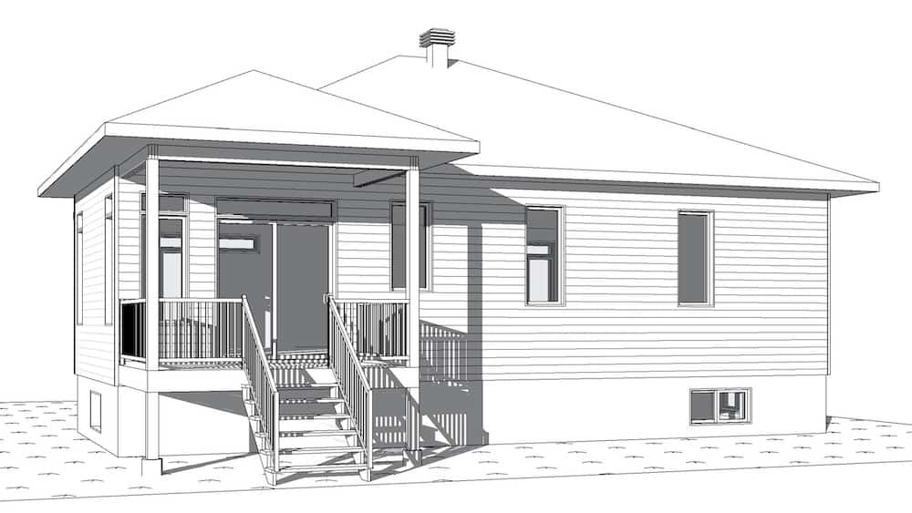 Rear View of this 2-Bedroom, 1207 Sq Ft Plan - 126-1985