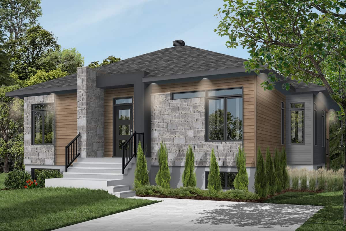 Front View of this 2-Bedroom, 1207 Sq Ft Plan - 126-1985