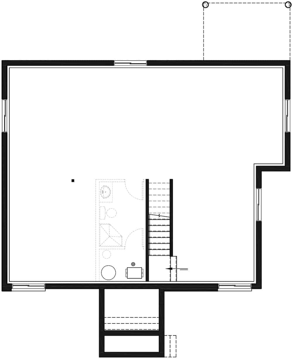 Floor Plan Basement of Contemporary Plan #126-1985