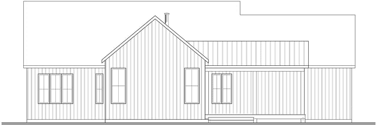 Home Plan Rear Elevation of this 2-Bedroom,1788 Sq Ft Plan -126-1994