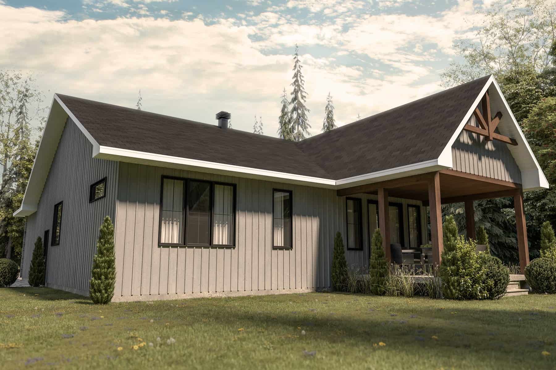 Rear View of this 2-Bedroom, 1339 Sq Ft Plan - 126-2000