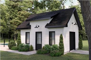 0-Bedroom, 309 Sq Ft Cottage Home Plan - 126-2001 - Main Exterior
