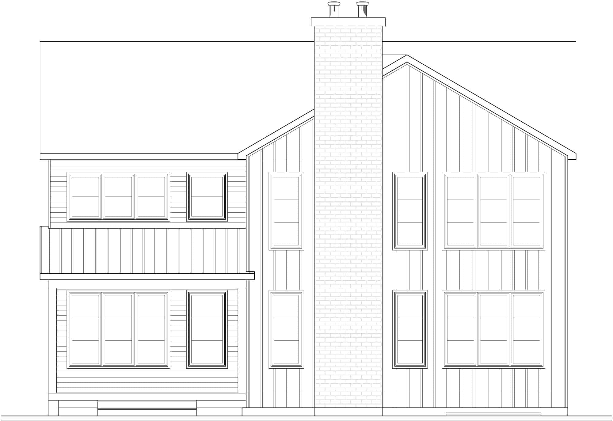 Home Plan Rear Elevation of this 3-Bedroom,2219 Sq Ft Plan -126-2011