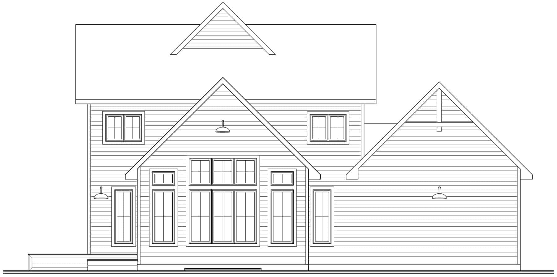 Home Plan Rear Elevation of this 3-Bedroom,2294 Sq Ft Plan -126-2018