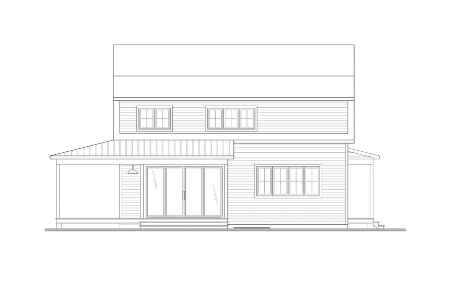 Home Plan Rear Elevation of this 5-Bedroom,2826 Sq Ft Plan -126-2022