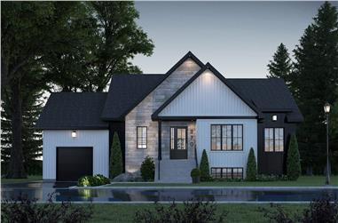 3-Bedroom, 1511 Sq Ft Contemporary Home Plan - 126-2023 - Main Exterior