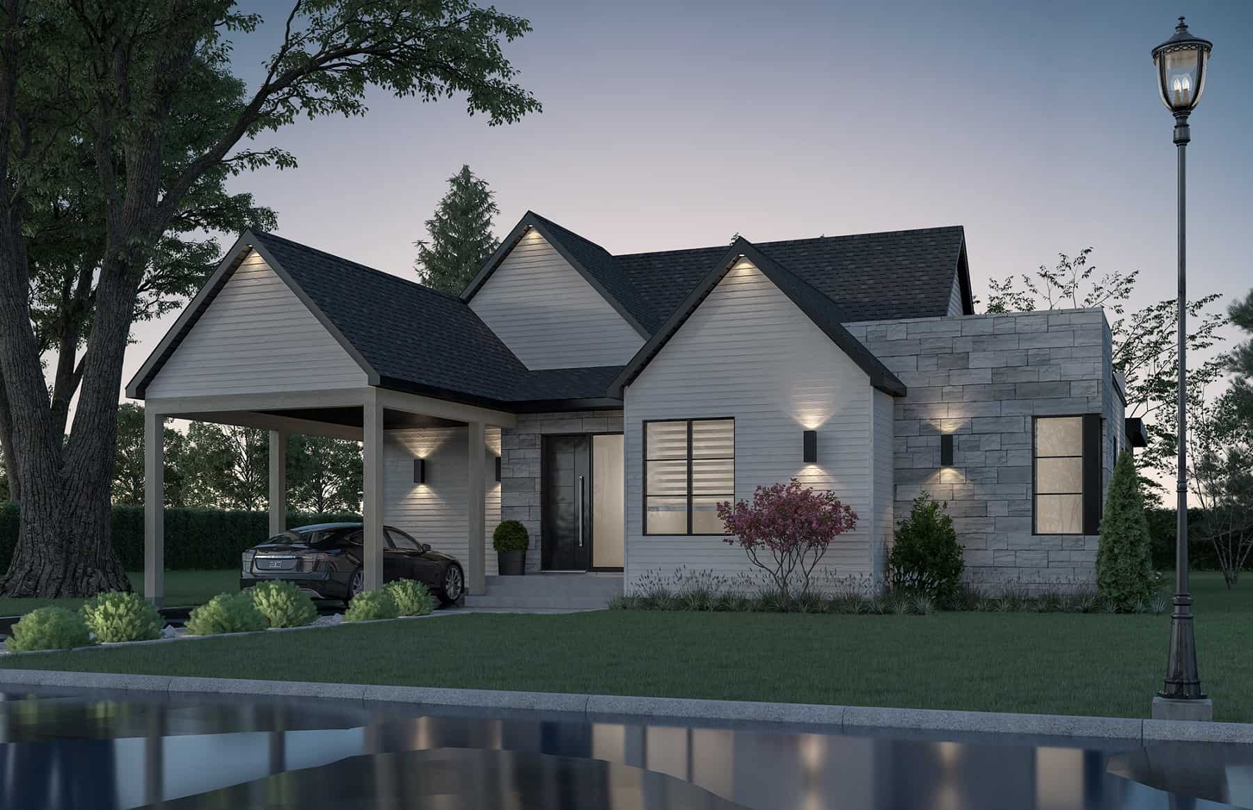 Right Side View of this 2-Bedroom, 1555 Sq Ft Plan - 126-2025