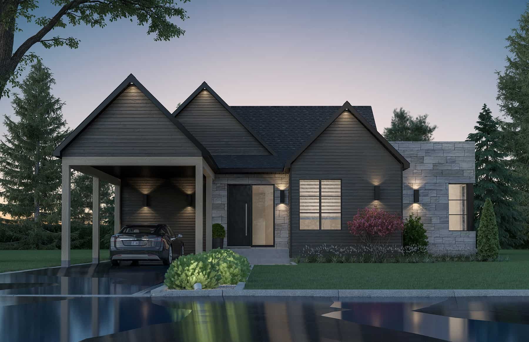 Front View of this 2-Bedroom, 1555 Sq Ft Plan - 126-2025