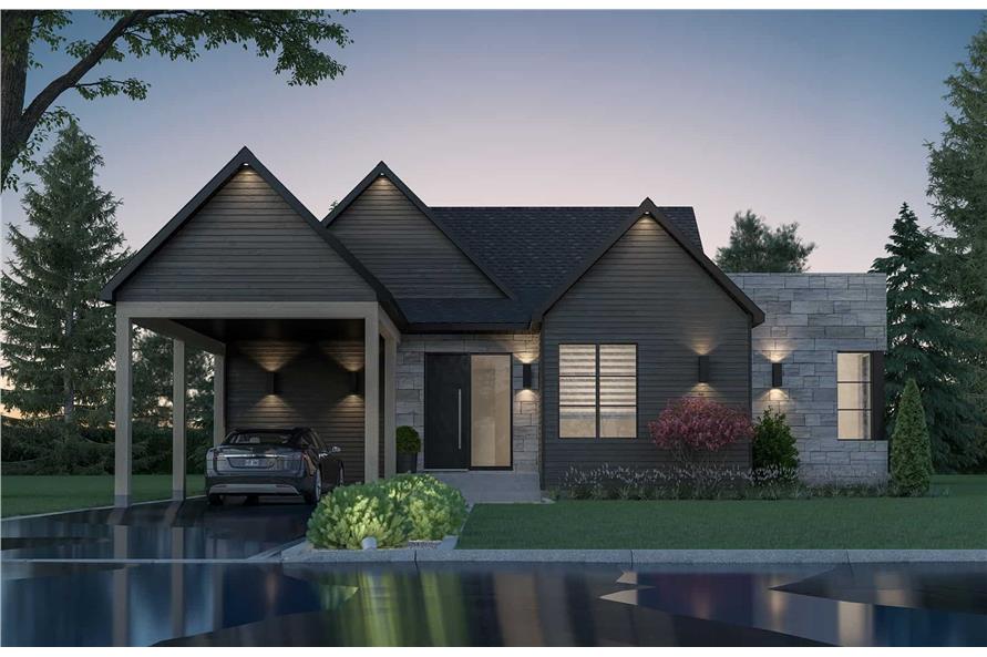 Small Contemporary House Plan 2 Bed, 2 Bath, 1555 Sq Ft 1262025