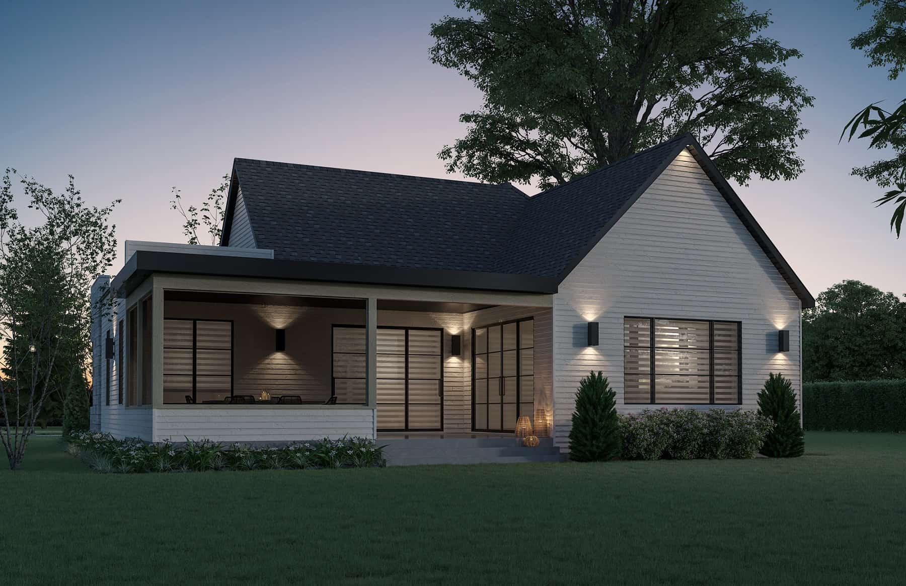Rear View of this 2-Bedroom, 1555 Sq Ft Plan - 126-2025