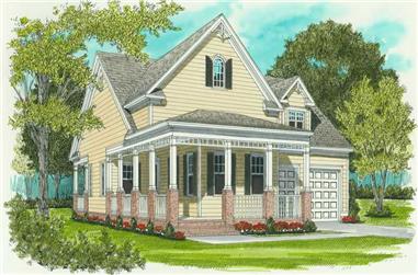 2-Bedroom, 1539 Sq Ft Colonial House Plan - 127-1001 - Front Exterior