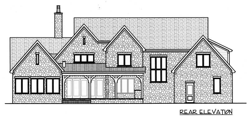 Home Plan Rear Elevation of this 4-Bedroom,3609 Sq Ft Plan -127-1008